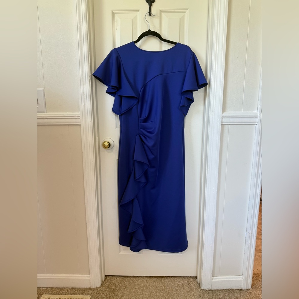 Elegant Blue Ruffle Dress